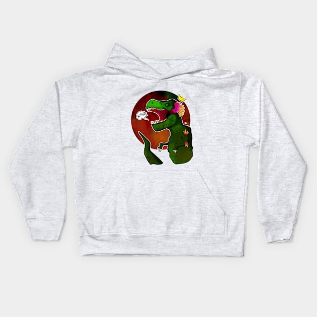 King Rex Kids Hoodie by Balding Rabbit Design